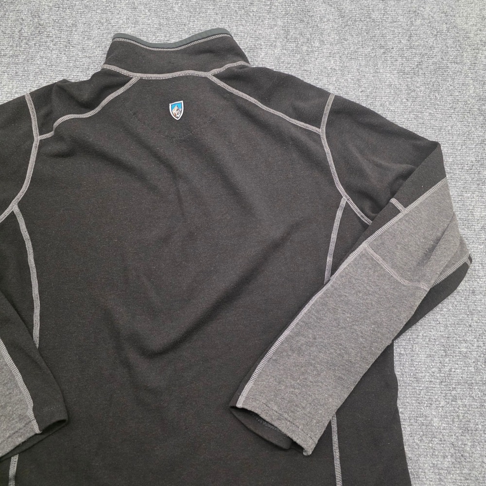 Kuhl Kashmira Mens Large Black Gray 1/4 Zip Fleece Pullover Sweater RN 103846 - Picture 10 of 13